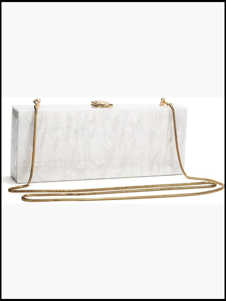 Pearl Acrylic Clutch Purse Elegant Evening Handbag For Wedding Dinner Party